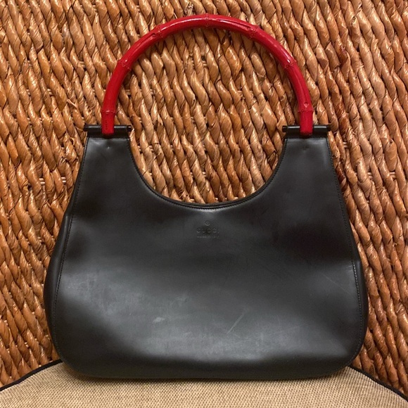 Gucci Handbags - Rare - - Gucci Black and Red Shoulder Bag with Hobo Silhouette
